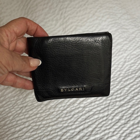 Bulgari Black Leather Men’s Wallet - Picture 1 of 8